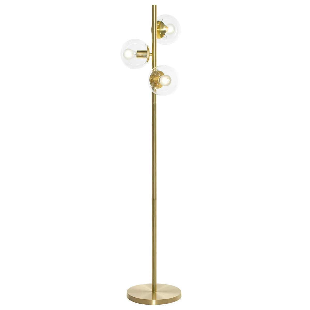 Amalfi Amilla Floor Lamp Brushed Gold & Clear 36x28x148cm - Image 3