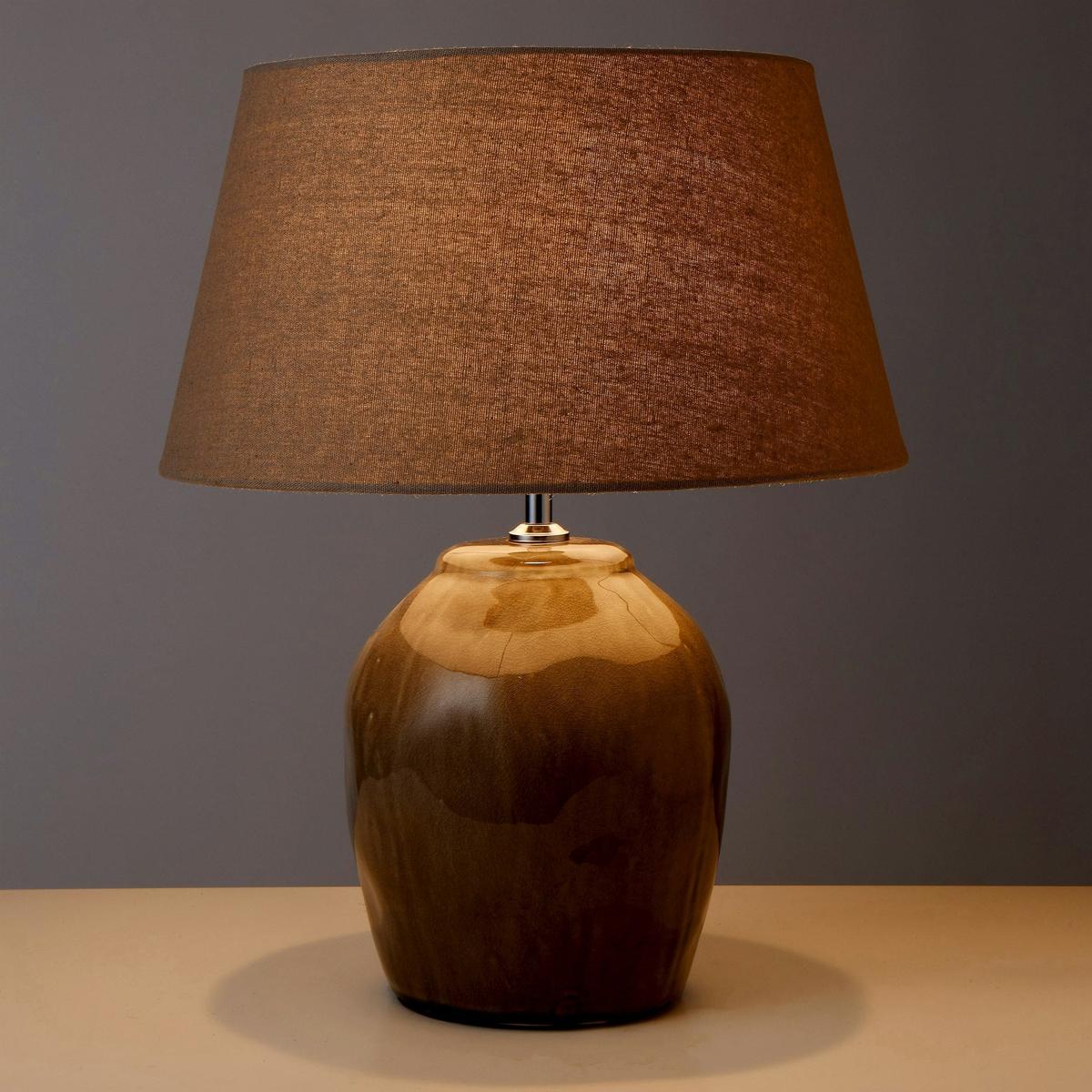 Amalfi Glossed Ceramic Table Lamp Grey 40x40x54cm - Image 2