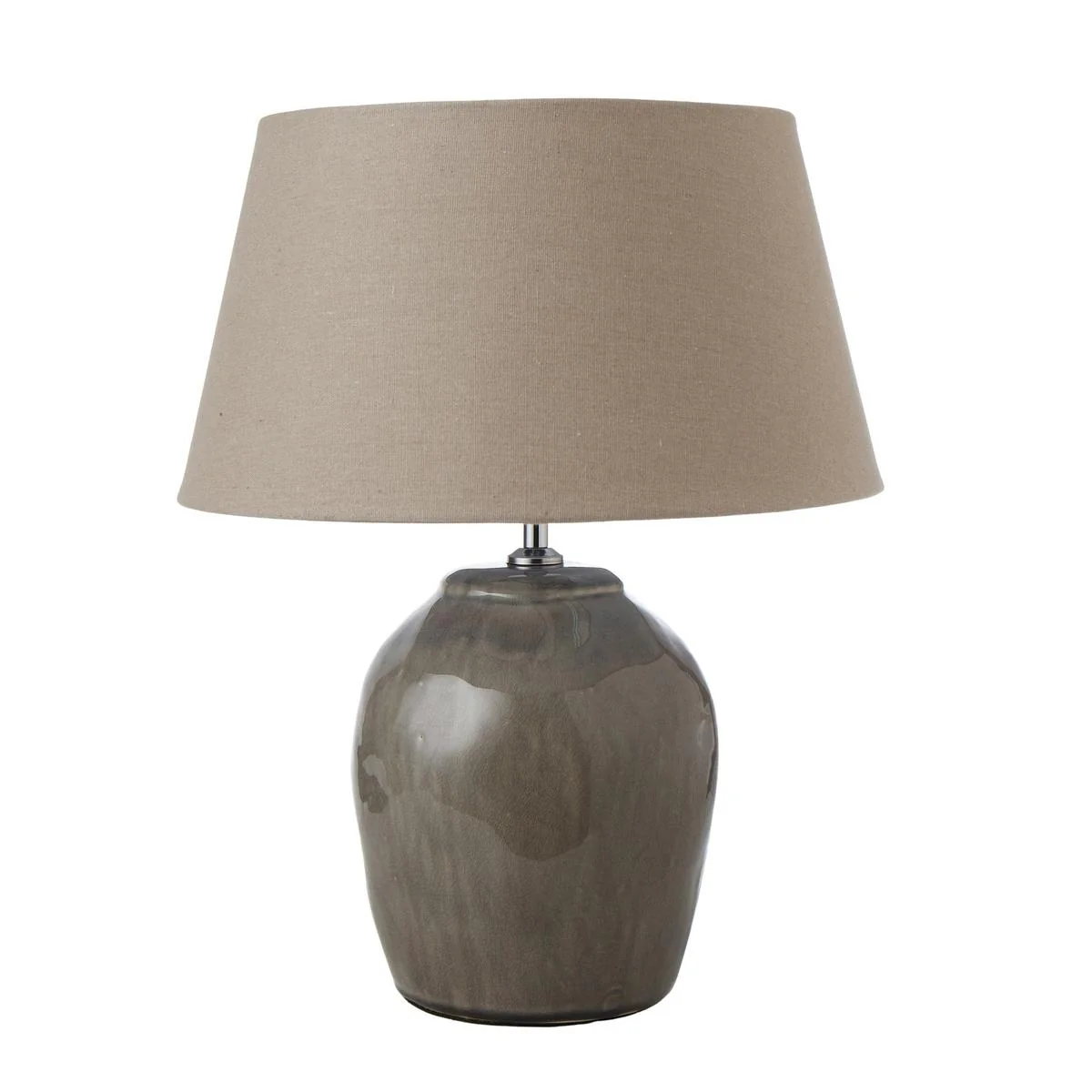 Amalfi Glossed Ceramic Table Lamp Grey 40x40x54cm - Image 5