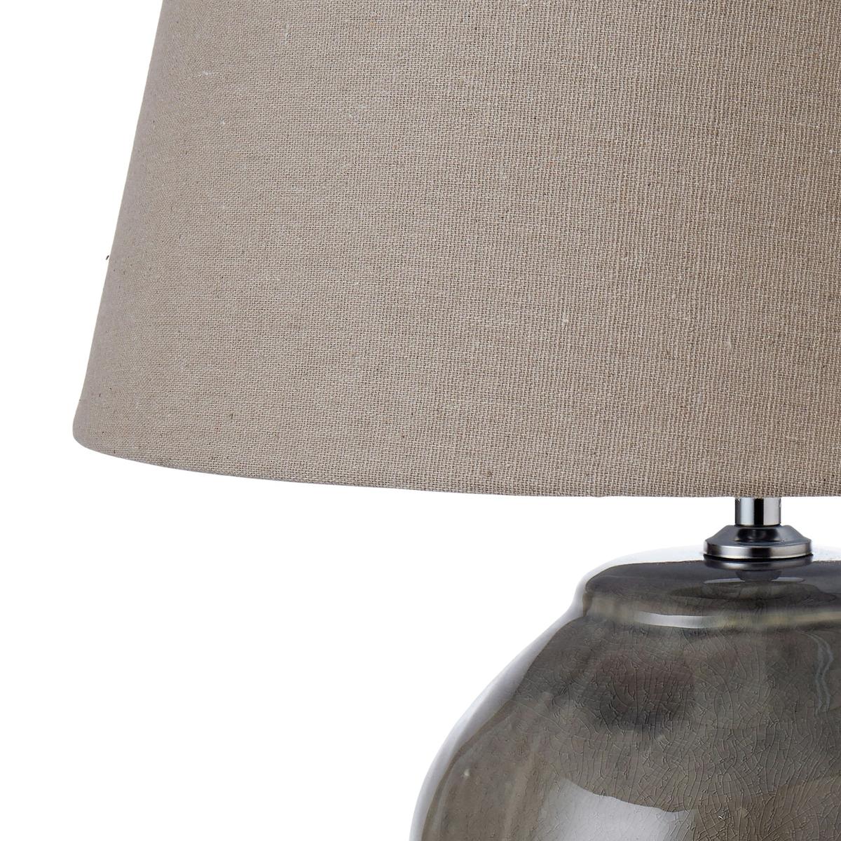 Amalfi Glossed Ceramic Table Lamp Grey 40x40x54cm - Image 7