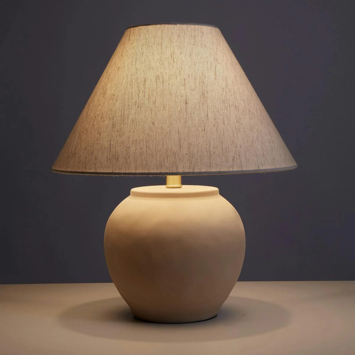 Amalfi Stone Effect Table Lamp Beige & White 40x40x48cm - Image 5