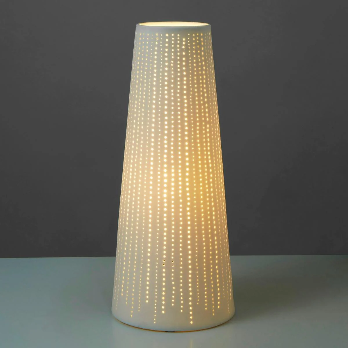 Amalfi Tapered Lamp Cutout White 15x15x35cm - Image 2