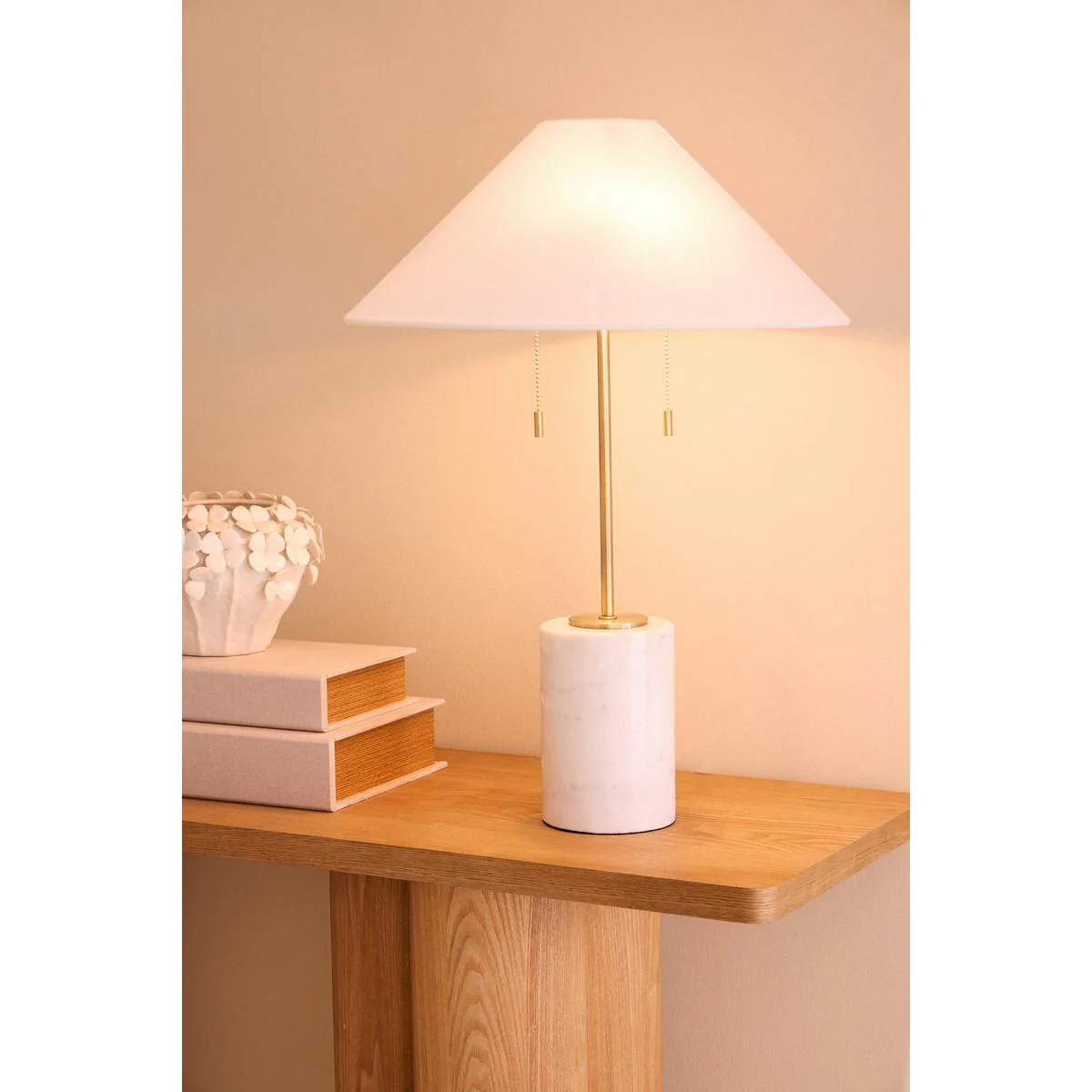 Amalfi Tillie Table Lamp White & Brass 45x45x63cm - Image 5