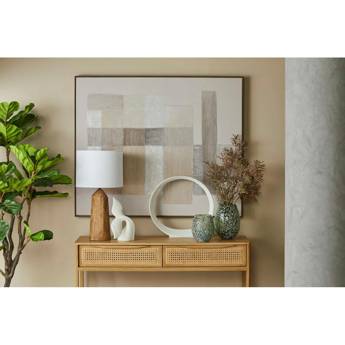Amalfi Wyoming Table Lamp Natural & Grey 38x38x61cm - Image 3