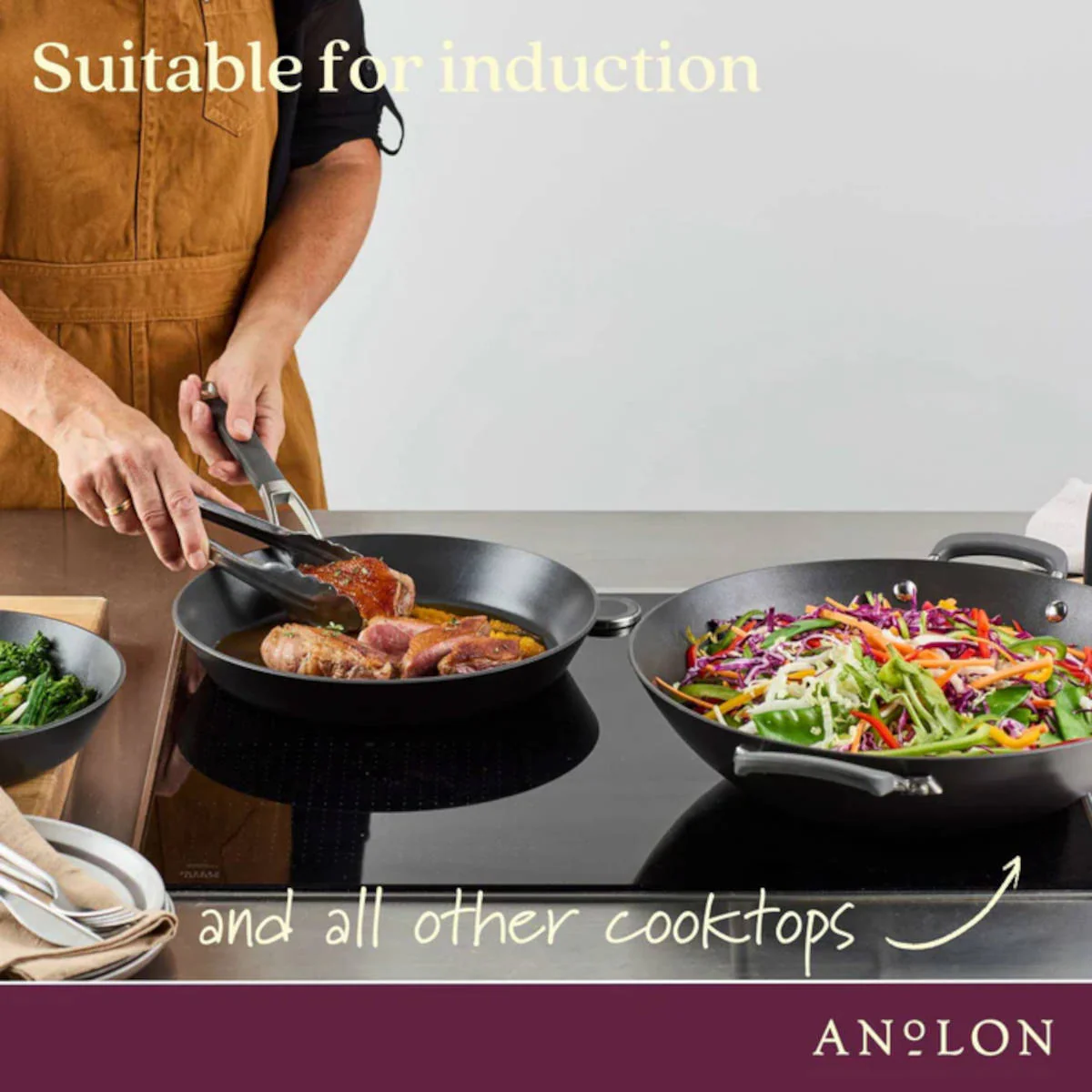 Anolon Endurance+ Nonstick Frypan & Casserole Set 26cm (5.2L) - Image 6