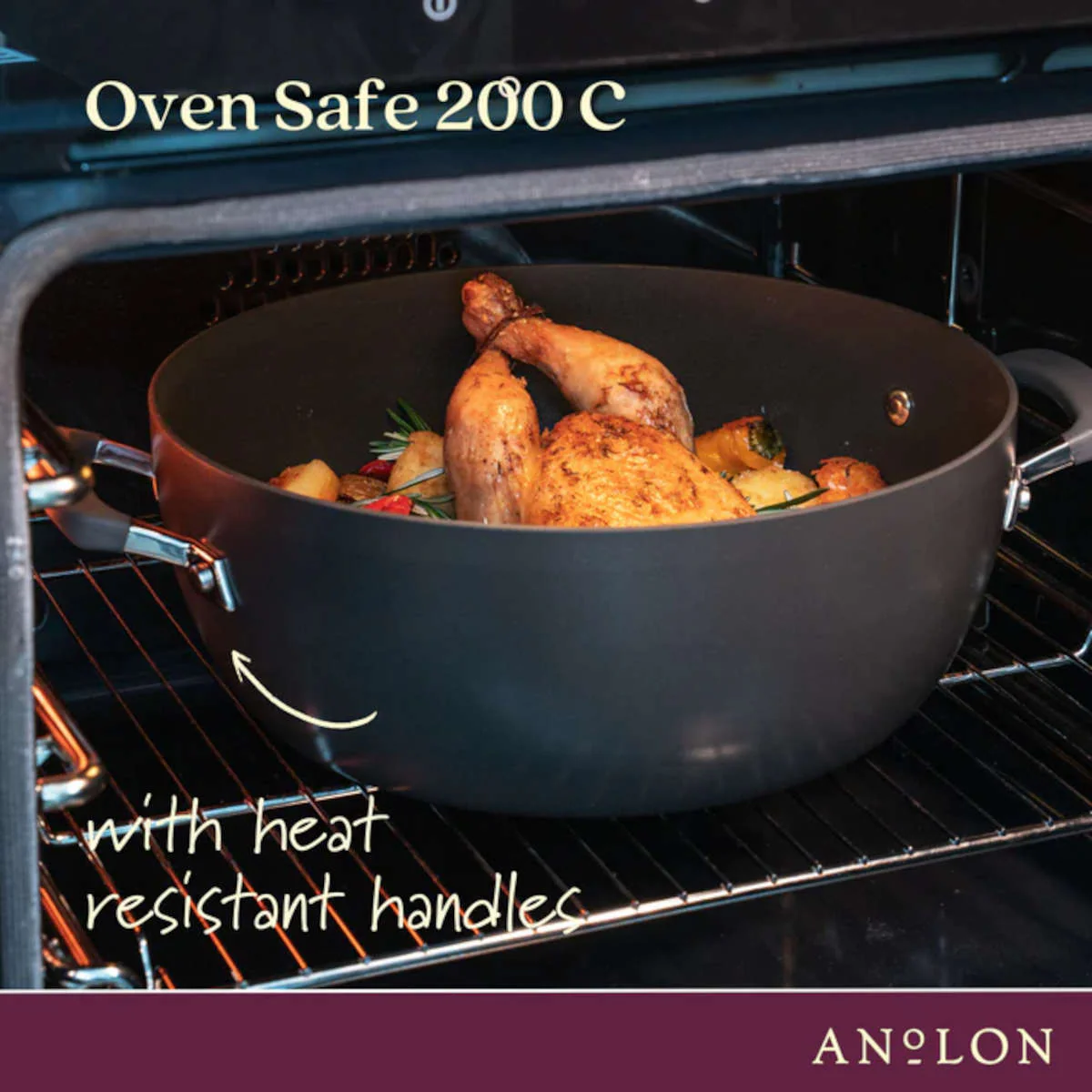 Anolon Endurance+ Nonstick Frypan & Casserole Set 26cm (5.2L) - Image 7