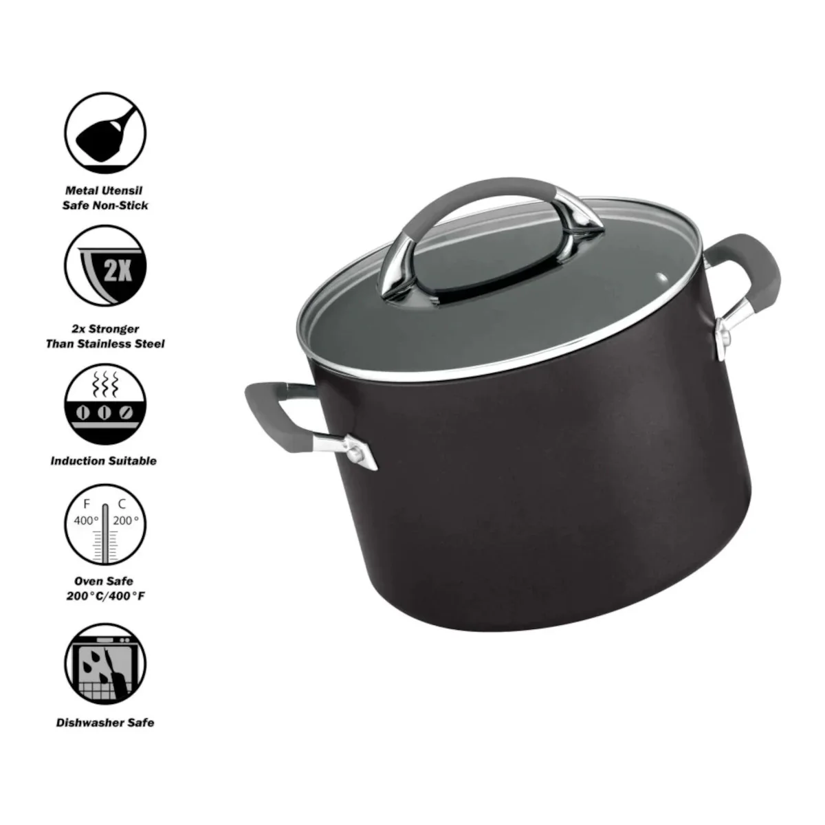 Anolon Endurance+ Nonstick Induction Stockpot Bonus Pasta Insert 24cm (7.6L) - Image 3