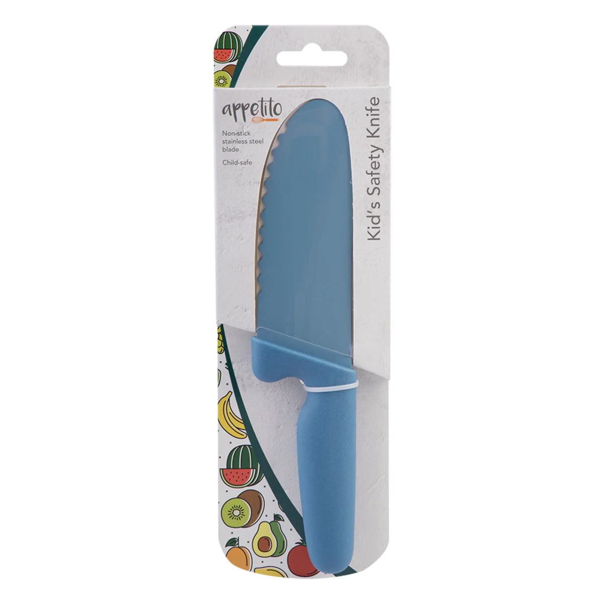Appetito Kid's Safety Knife with Non-Stick Serrated Blade Blue - Image 4
