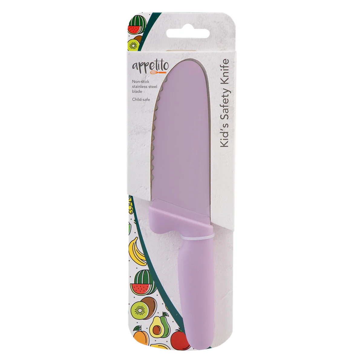 Appetito Kid's Safety Knife with Non-Stick Serrated Blade Pink - Image 3