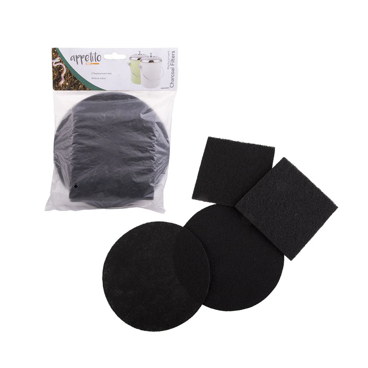 Appetito Replacement Charcoal Filter Set of 2