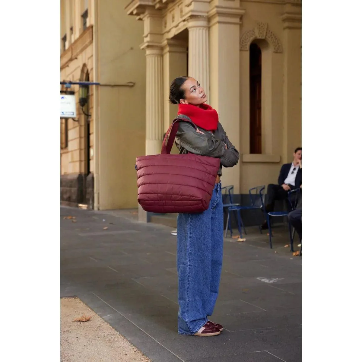 Base Supply Cloud Take It Base Shoulder Bag Burgundy 56x35x18cm - Image 4