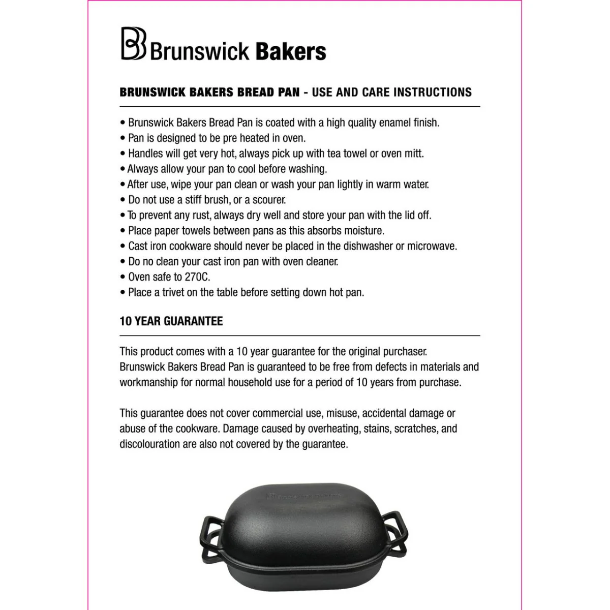 Brunswick Bakers Pre-Seasoned Cast Iron Bread Loaf Baking Pan - Image 4