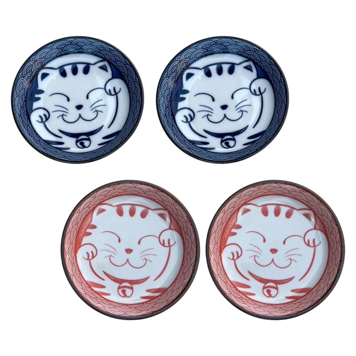 Concept Japan Seikaiha Cat Dish 12cm (Set of 4)