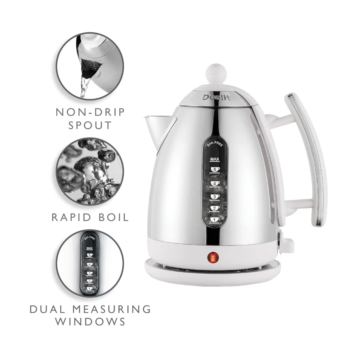 Dualit Lite Kettle White 1.5L - Image 4