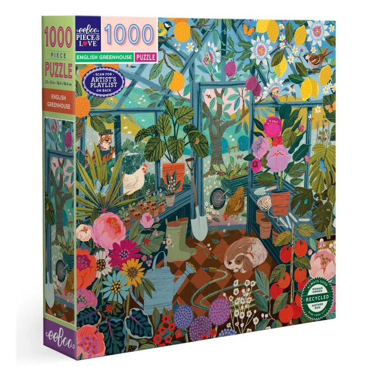 eeBoo English Greenhouse Puzzle 1000 Piece