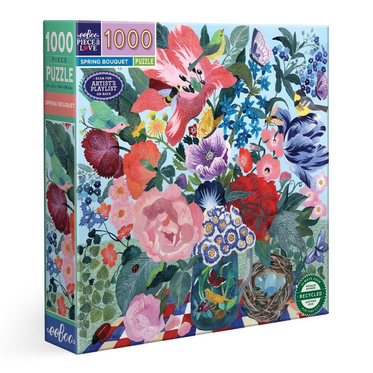 eeBoo Spring Bouquet Puzzle 1000 Piece