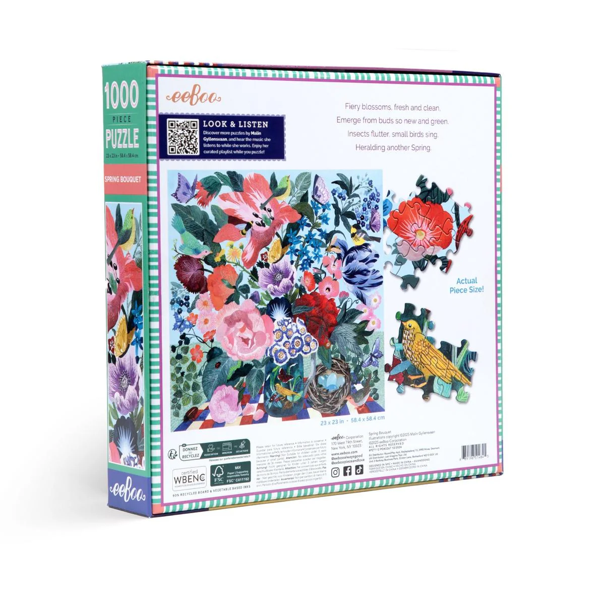 eeBoo Spring Bouquet Puzzle 1000 Piece - Image 5