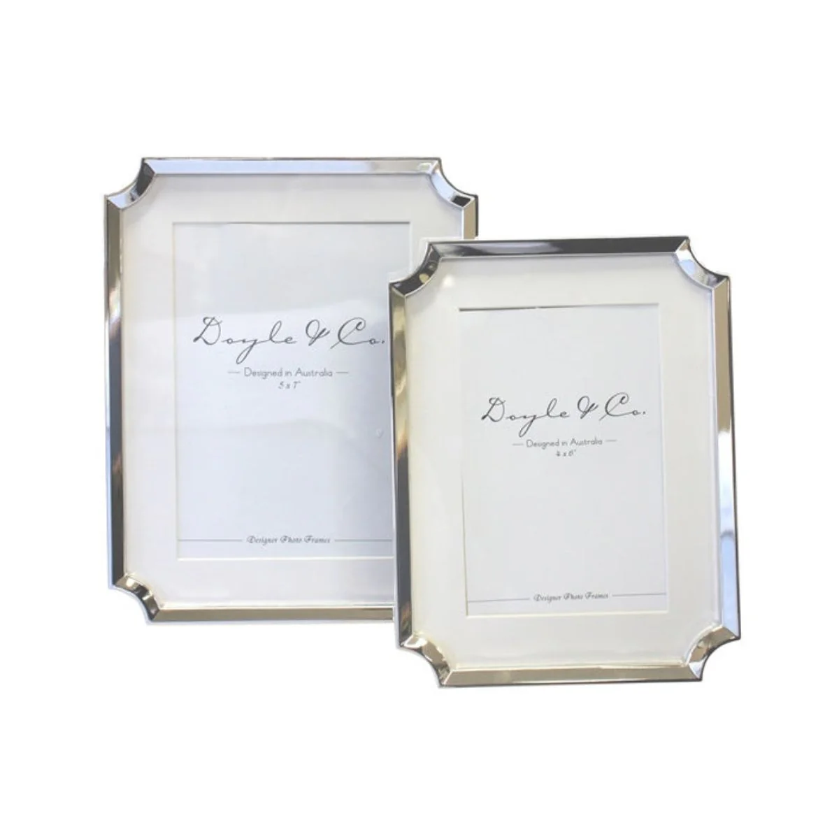 Flair Gifts Silver Plated Clipped Corners Frame 5x7"