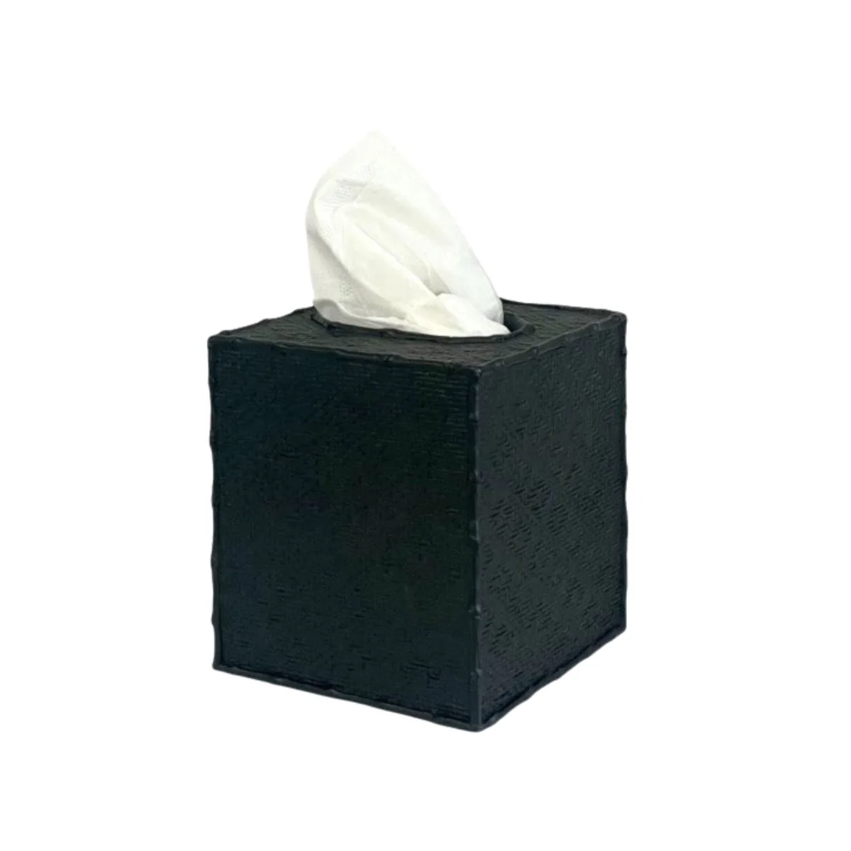 Flair Gifts Square Tissue Box Black Weave