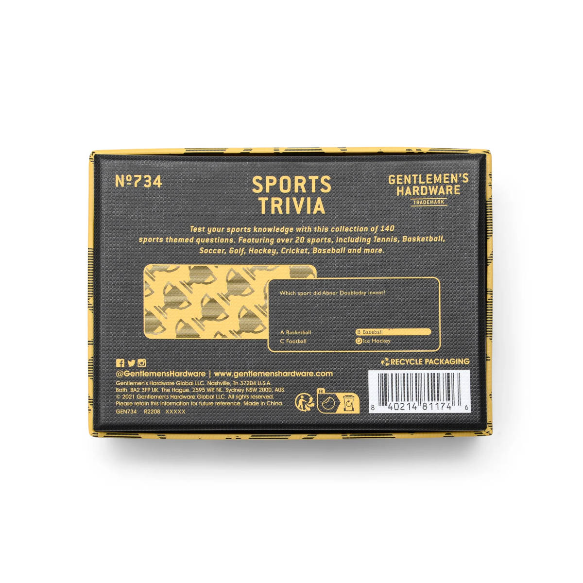 Gentlemen's Hardware Sports Trivia - Image 2