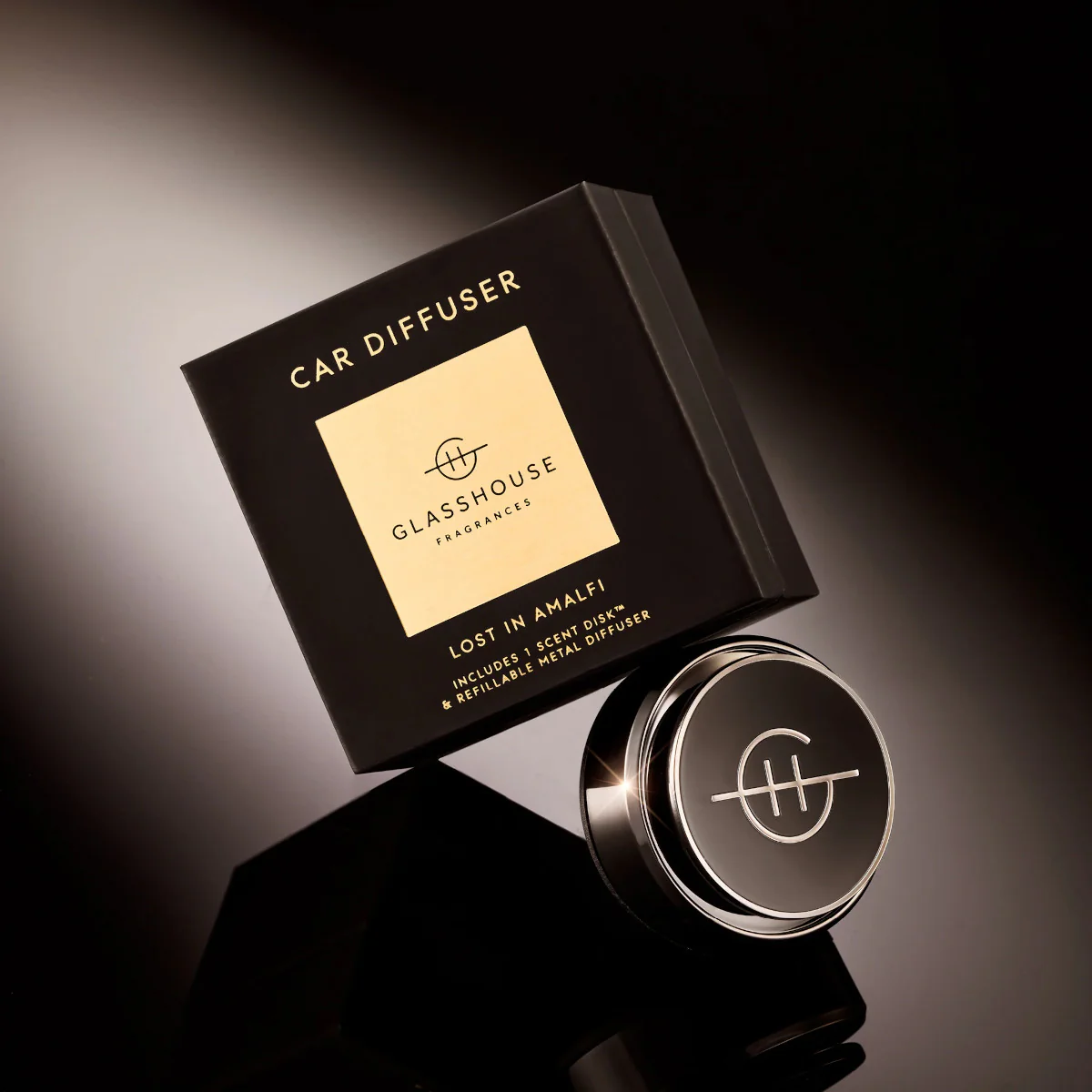 Glasshouse Fragrances Lost In Amalfi Car Diffuser Black - Image 3