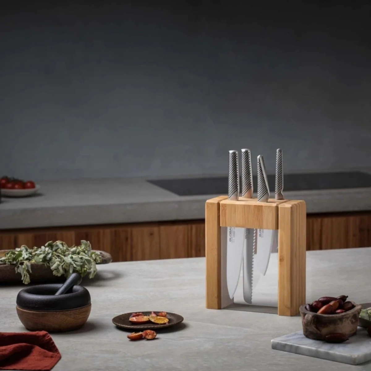 Global Ikasu (Teikoku) V Knife Block Set 5 Piece - Image 3