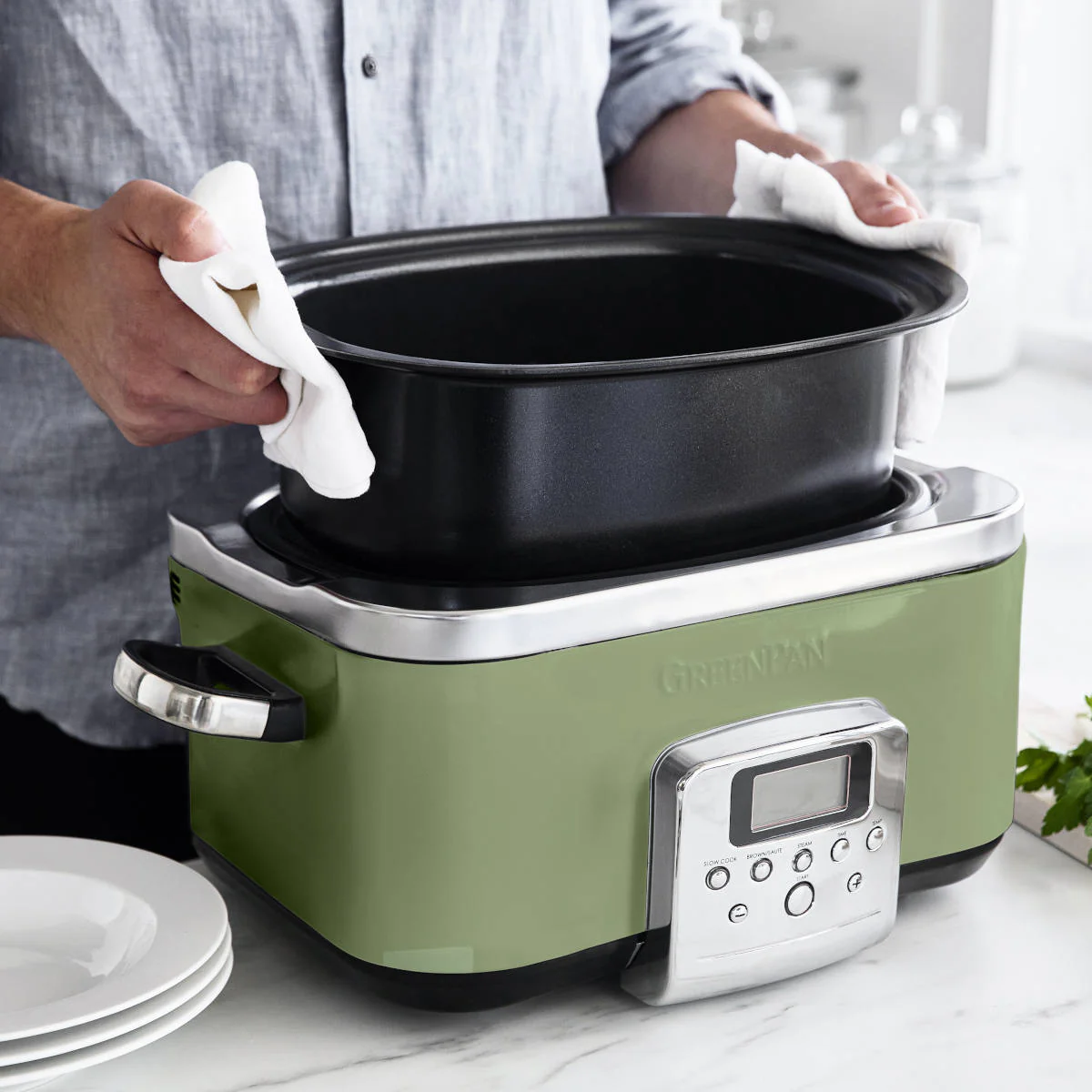 Greenpan Elite Slow Cooker Sage 6L - Image 10