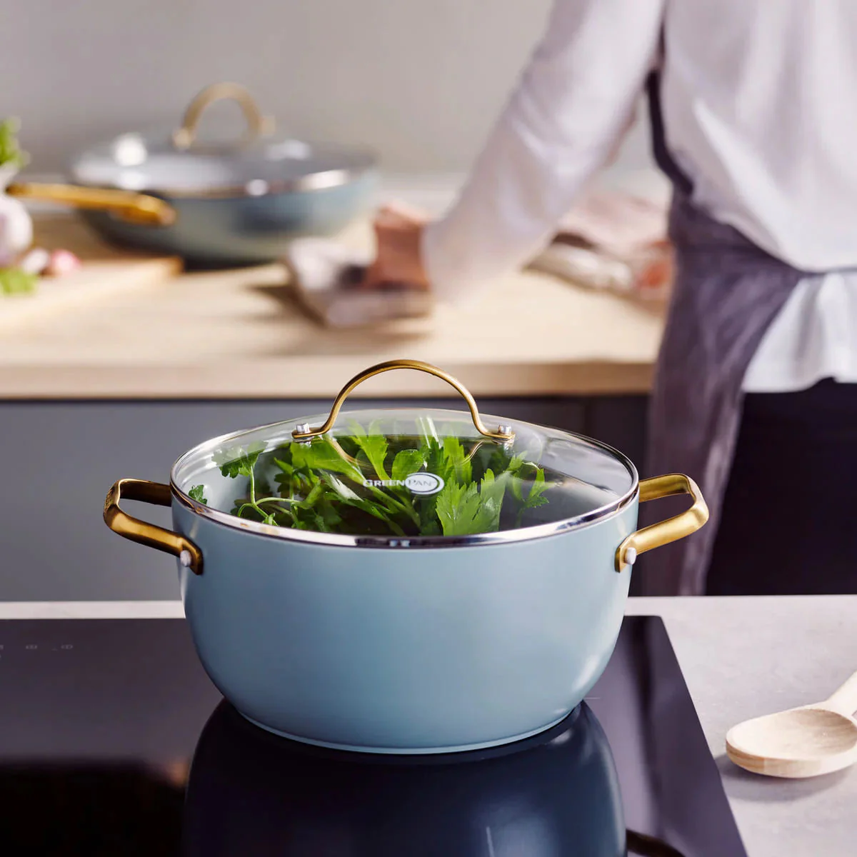 GreenPan Padova Casserole Smokey Sky Blue 24cm (4.7L) - Image 4
