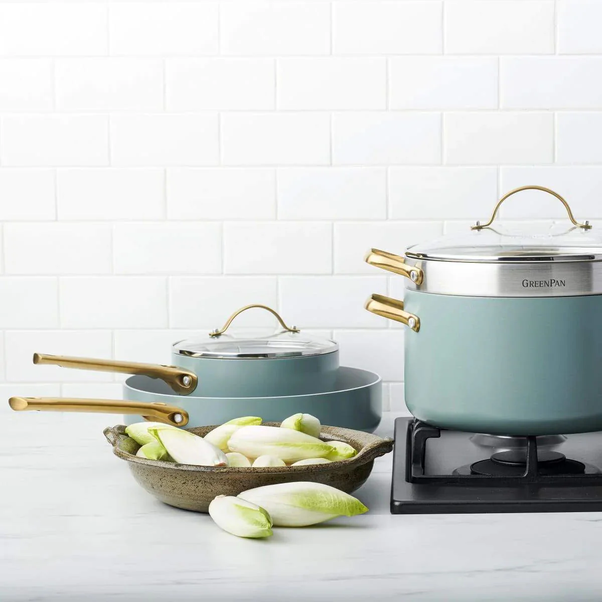 GreenPan Padova Frying Pan Smokey Sky Blue 28cm - Image 4