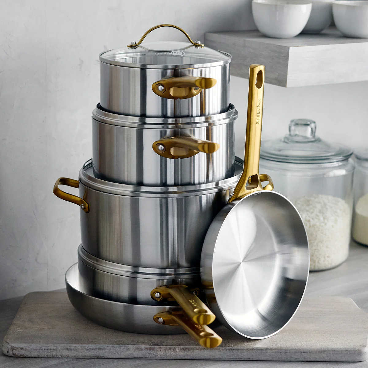 GreenPan Padova Stainless Steel Cookware Set 6 Piece - Image 4