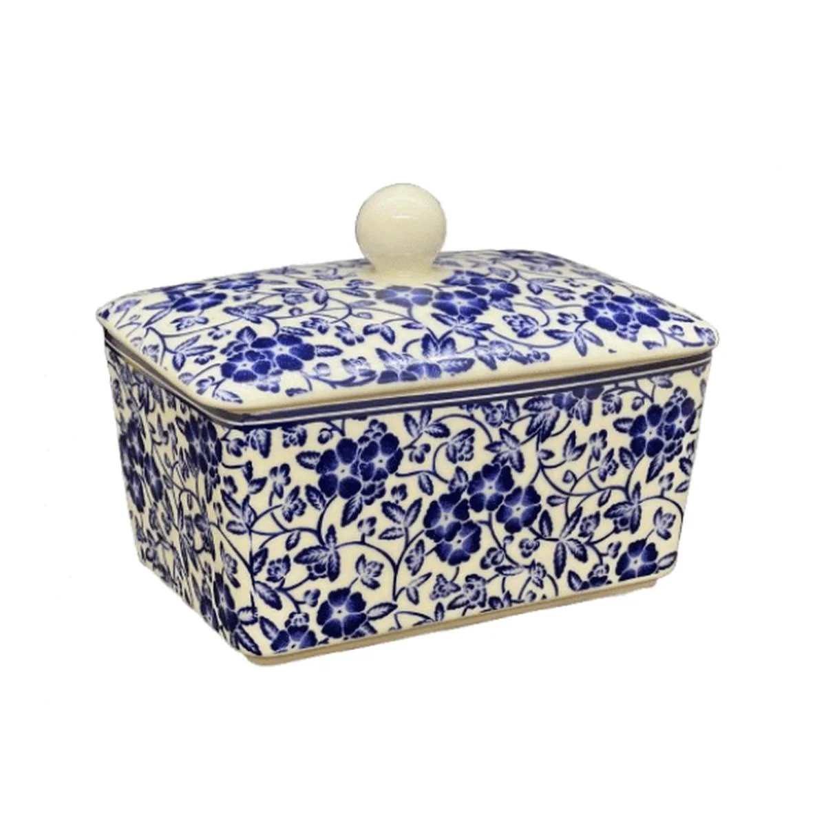 Heritage William Morris Butter Dish Floral Blue