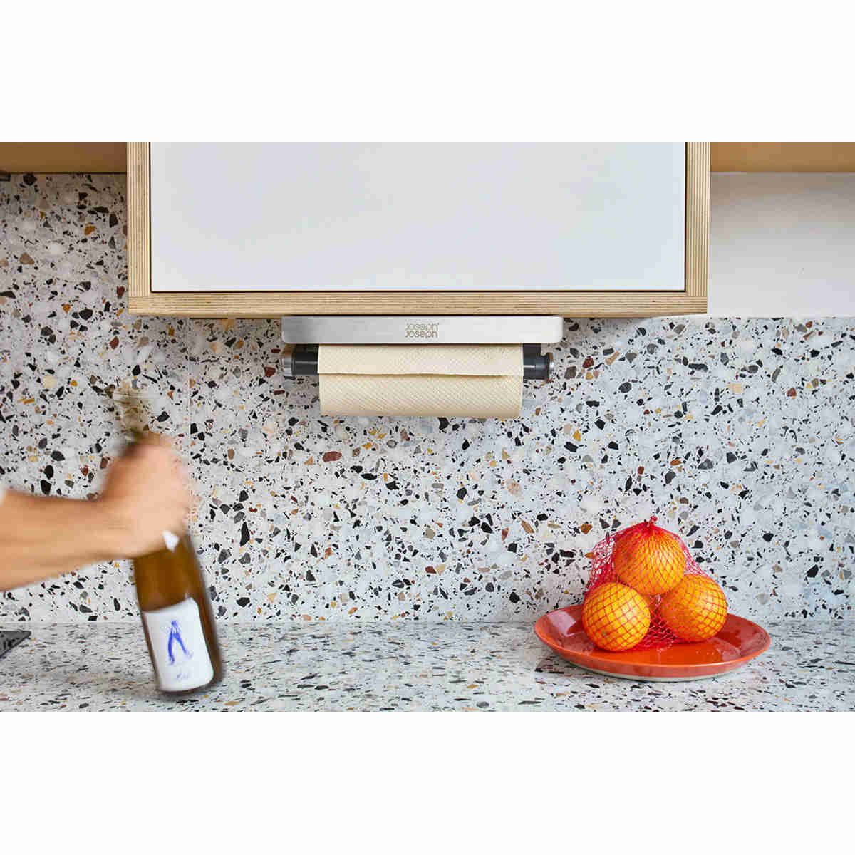 Joseph Joseph RollGrip Under-Shelf Stainless-Steel Kitchen Roll Holder - Image 4