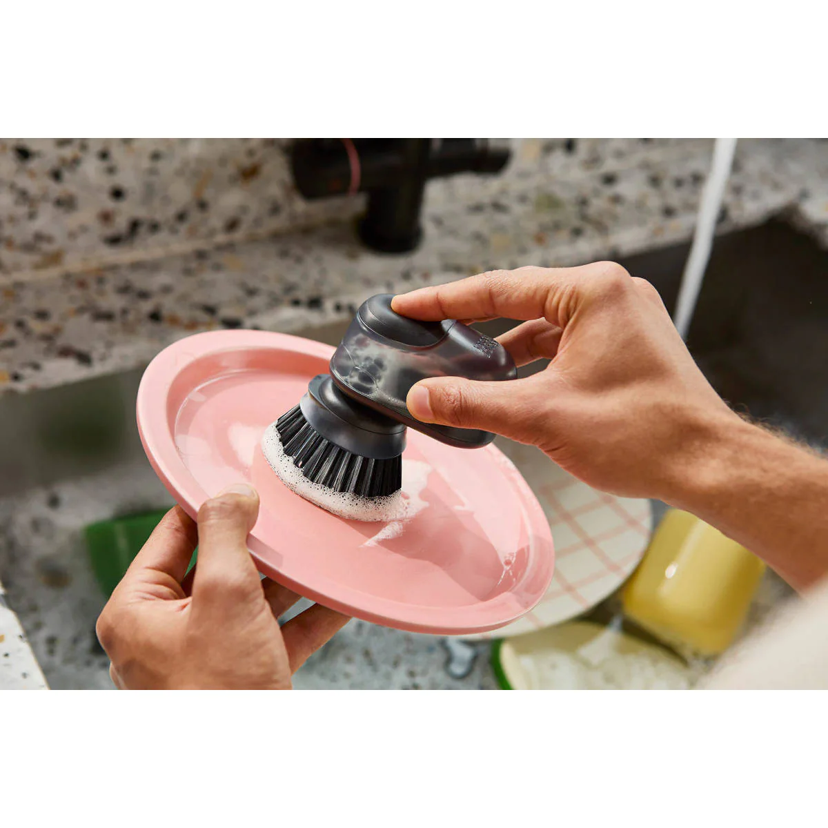 Joseph Joseph SinkTech Compact Soap Dispensing Washing Up Brush with Steel Stand - Image 2