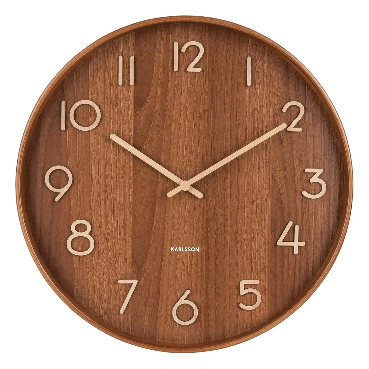 Karlsson Basswood Wall Clock Brown 60x60x6cm - Image 3