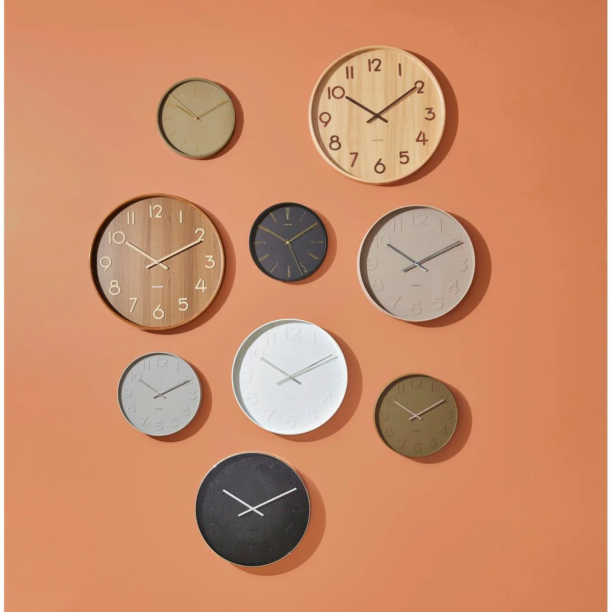 Karlsson Mr Brown Wall Clock Sand Brown 38x38x6cm - Image 4
