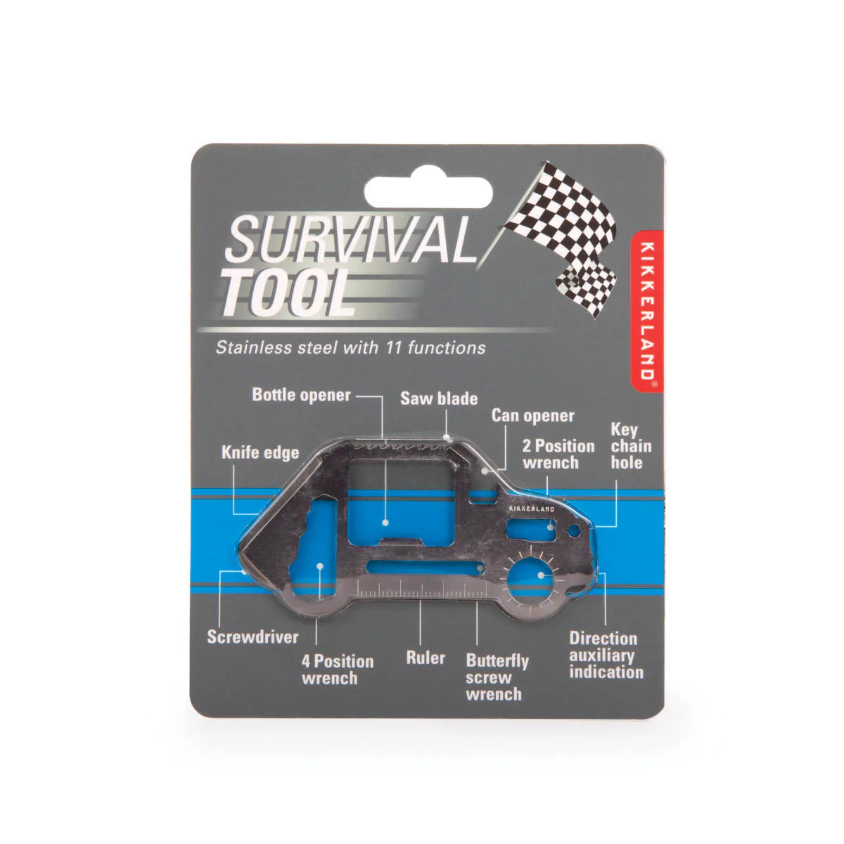 Kikkerland Stainless Steel Car Shaped Survival Mult-tool Silver - Image 2