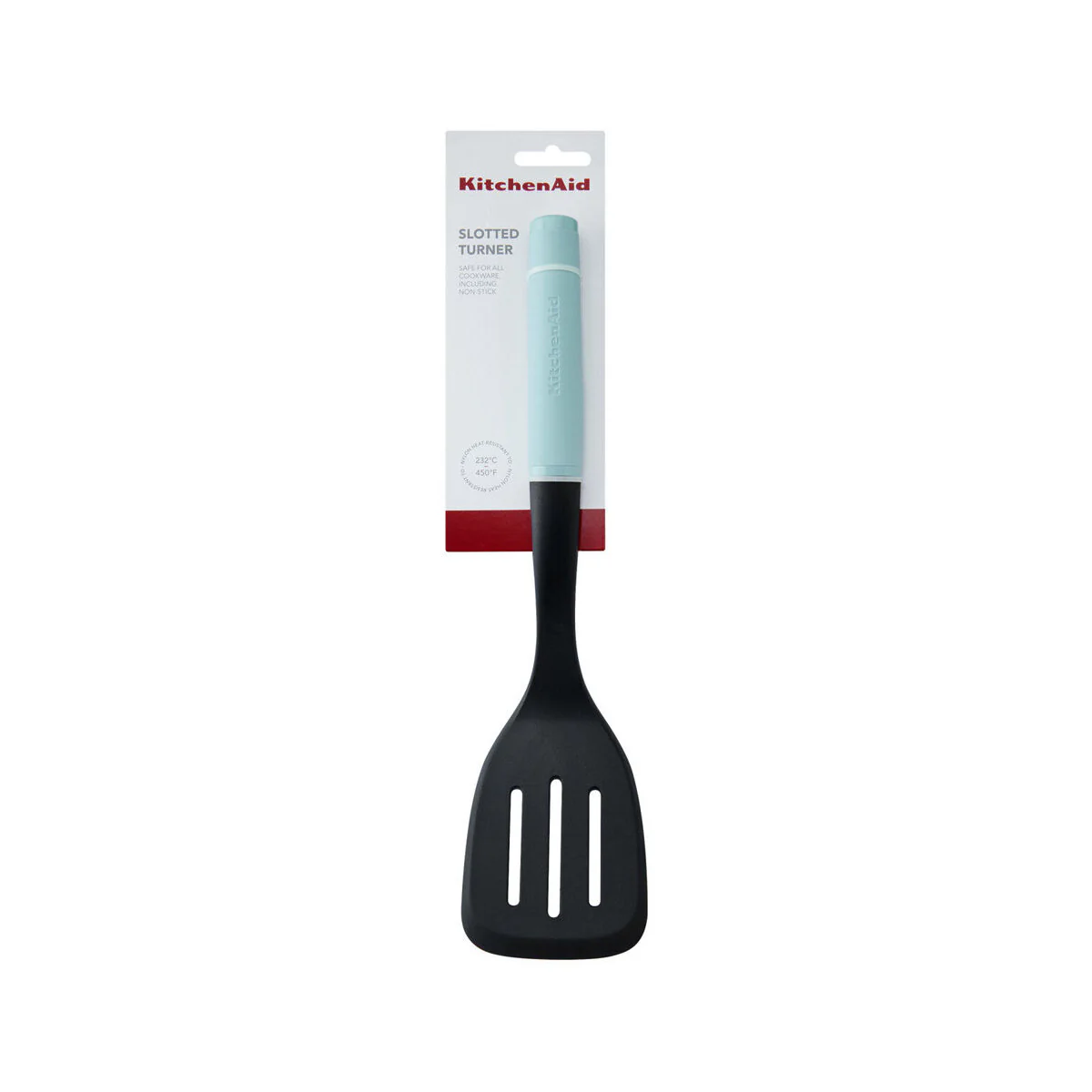 KitchenAid Classic Soft Grip Plastic Slotted Turner Cooking Utensil Mineral Water - Image 2