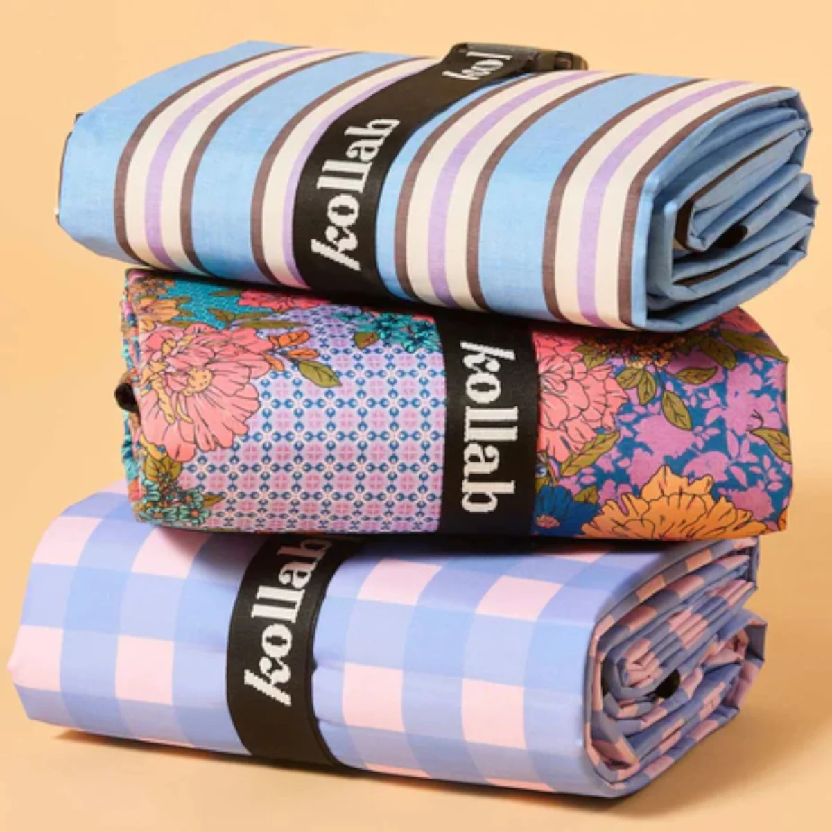 Kollab Picnic Mat Chocolate Blue Stripe 2mx2m - Image 4