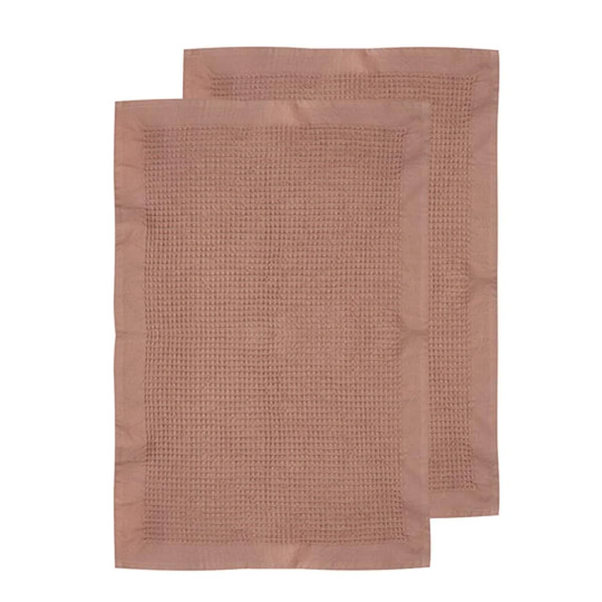 Ladelle Ollie Waffle Tea Towel Terracotta Set of 2