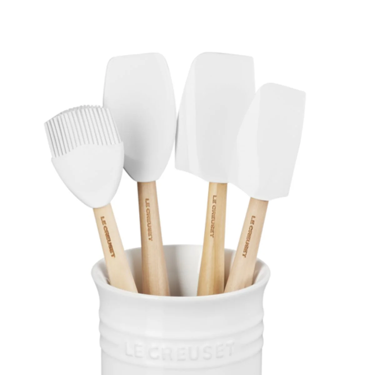 Le Creuset Spatula Set with Crock White (5 Piece) - Image 2