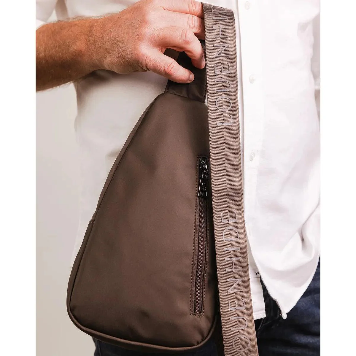 Louenhide Boyd Nylon Sling Bag Chocolate - Image 9
