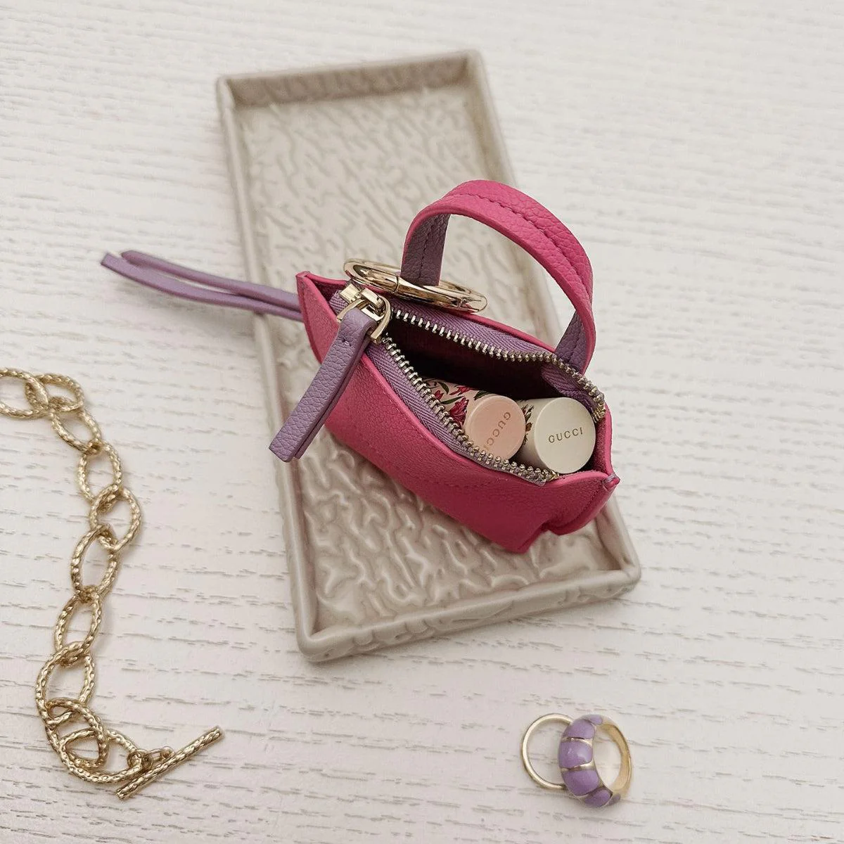 Louenhide Gina Bag Charm Hot Pink - Image 4