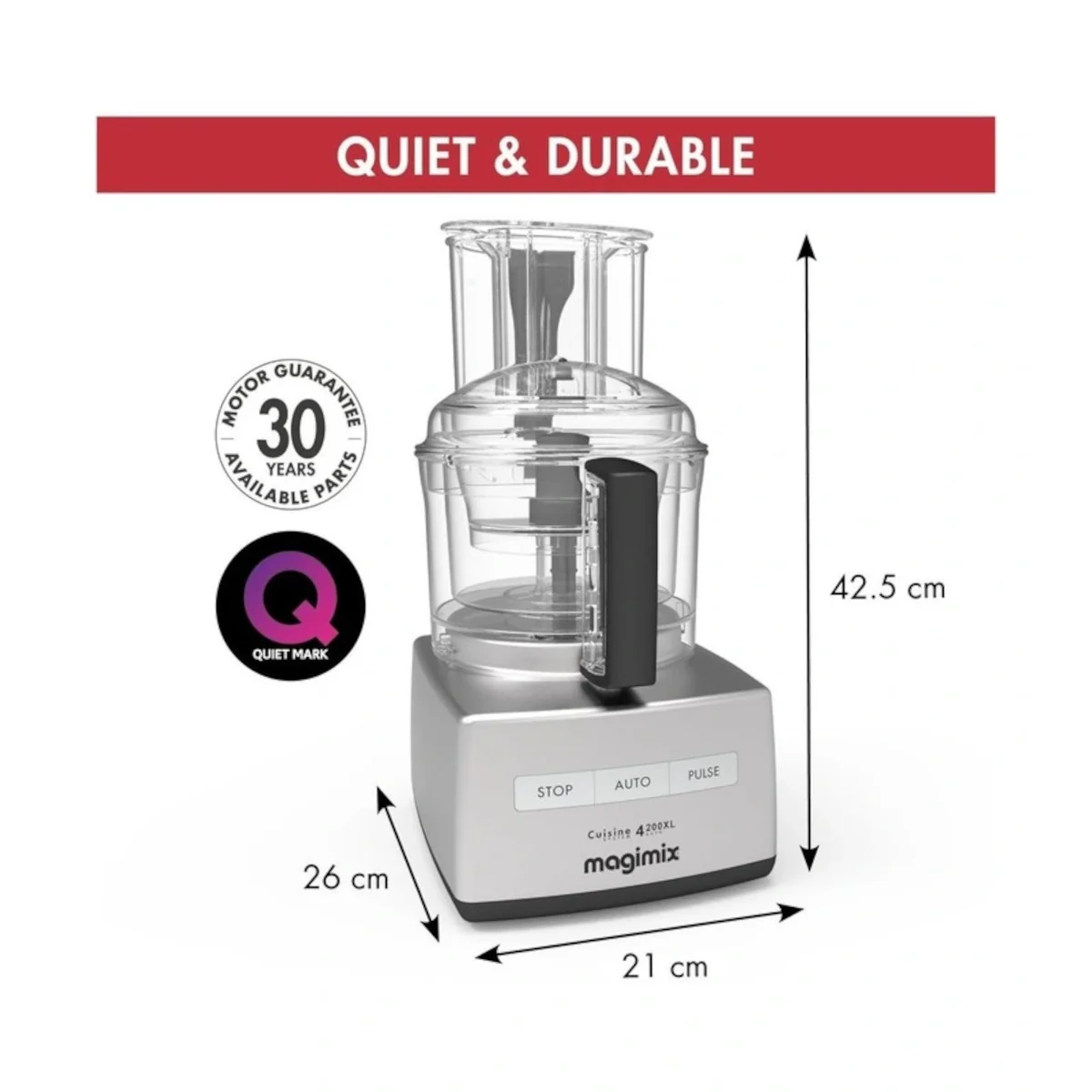 Magimix 4200XL Food Processor with Blendermix Chrome - Image 3