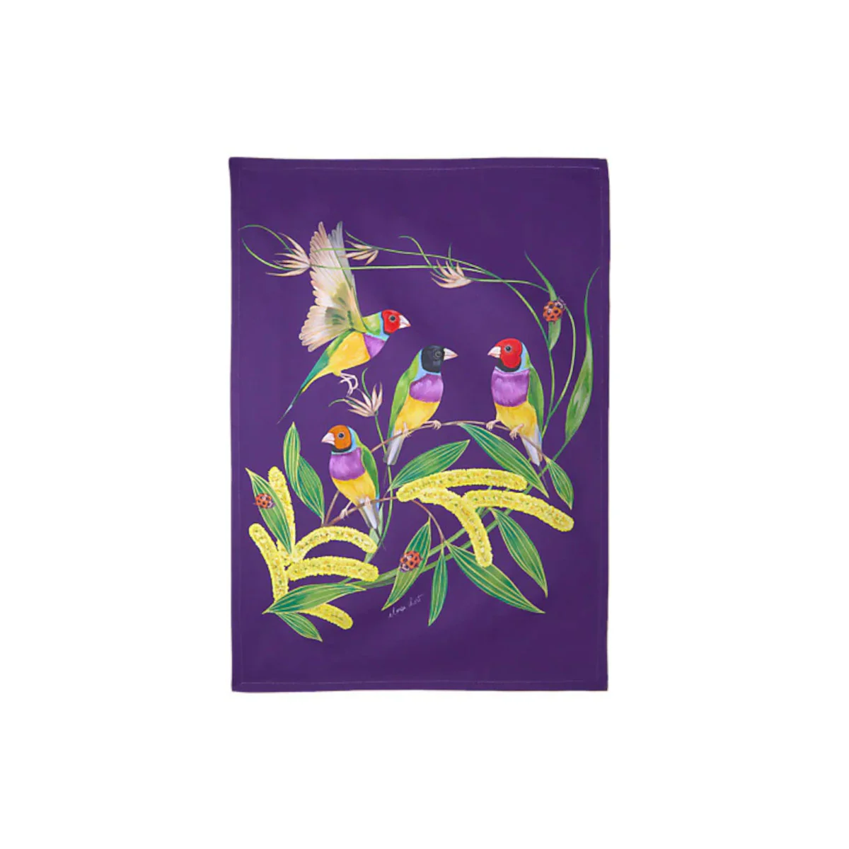 Maxwell & Williams Eloise Short Lyric Gouldian Finch Tea Towel