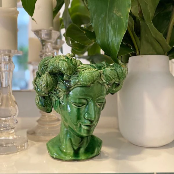 Mediterranean Market Lemon Head Vessel Green 25 x 27cm - Image 3