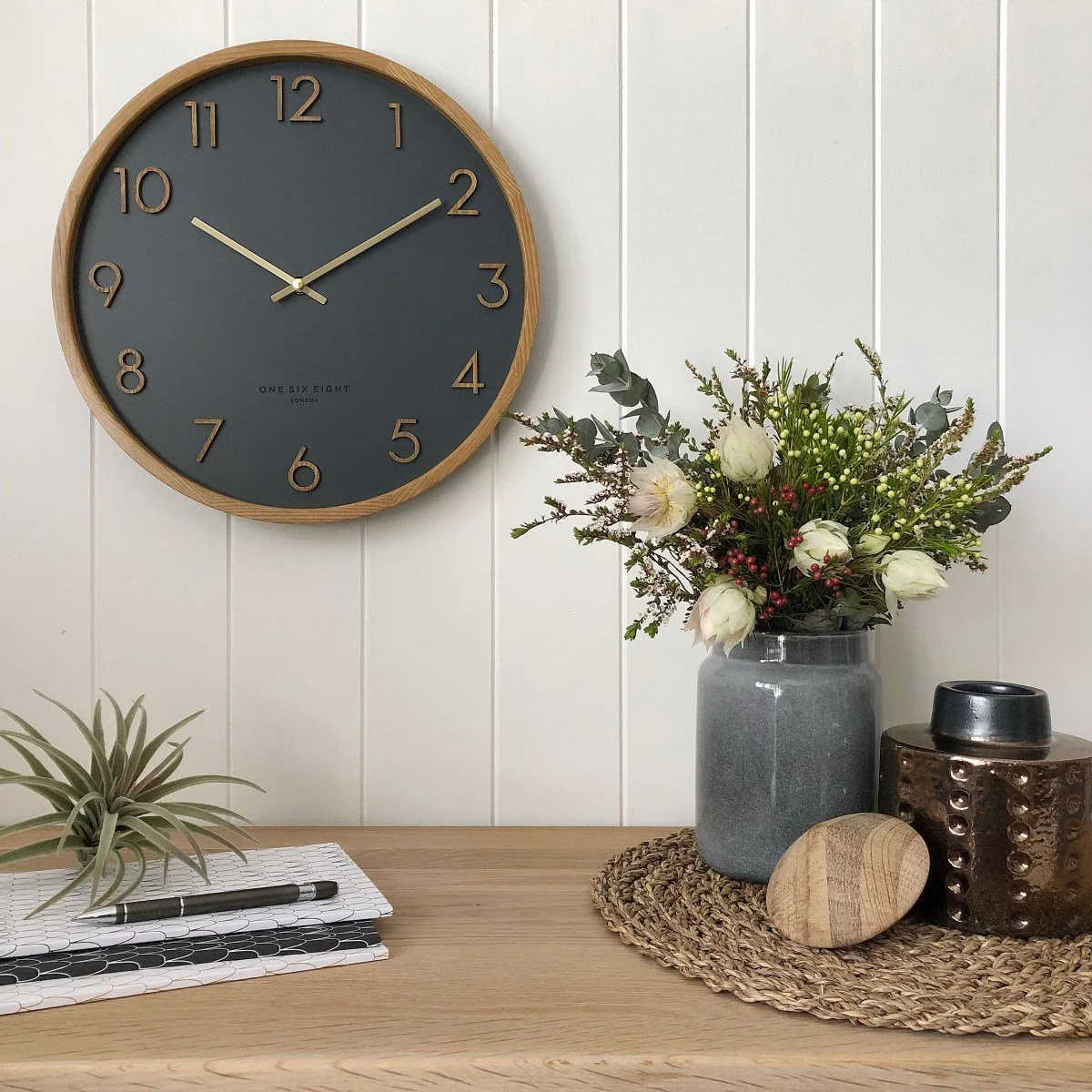 One Six Eight London Scarlett Wall Clock Charcoal 35cm - Image 3