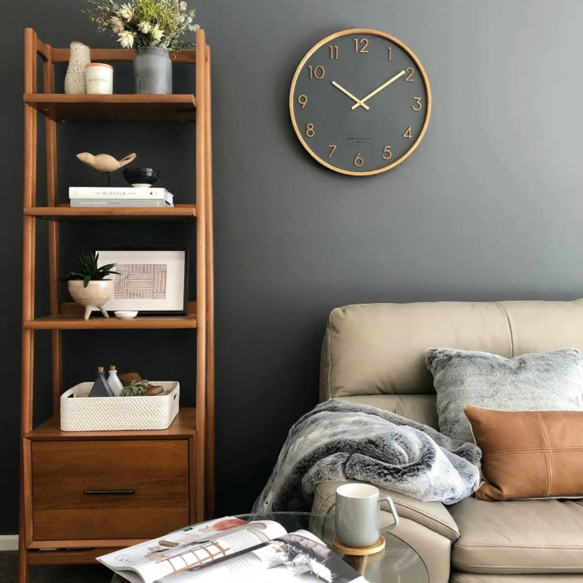 One Six Eight London Scarlett Wall Clock Charcoal 35cm - Image 8