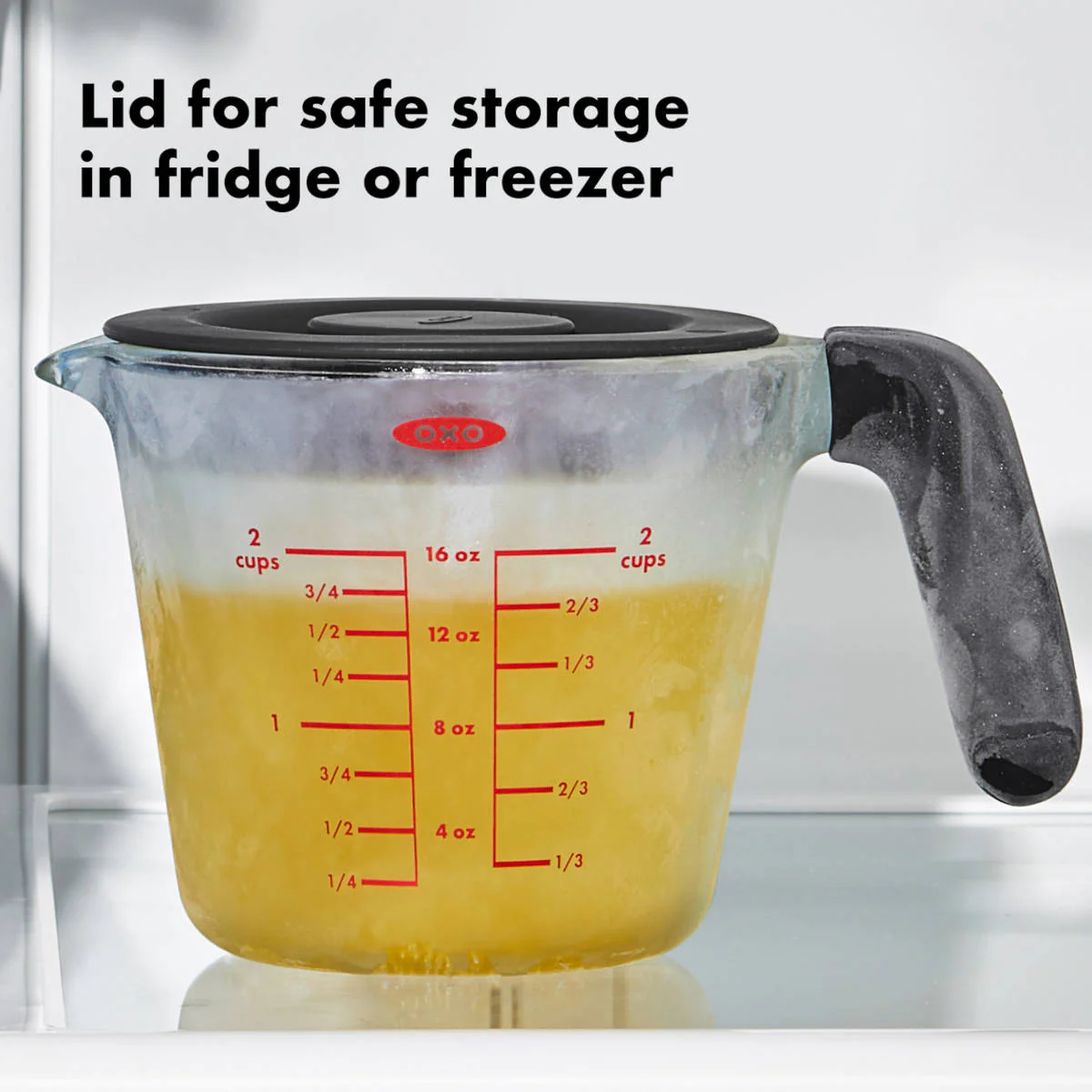 OXO Good Grips Glass Measuring Cup with Lid 500ml (2 Cups) - Image 4