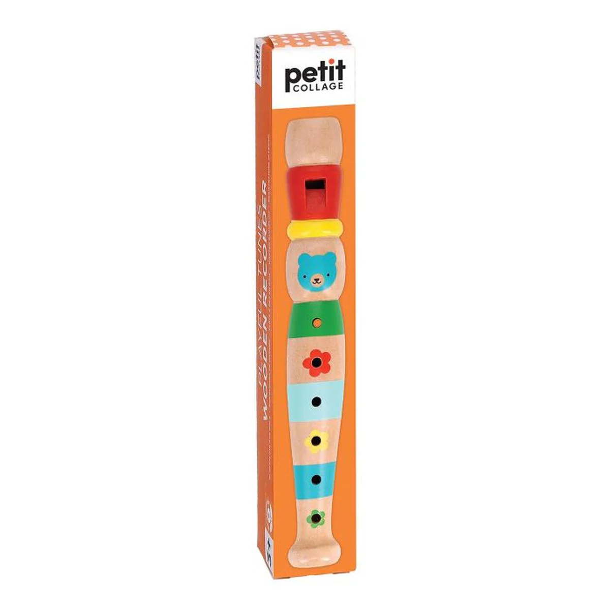 Petit Collage Playful Tunes Wooden Recorder 3x3x19cm - Image 3
