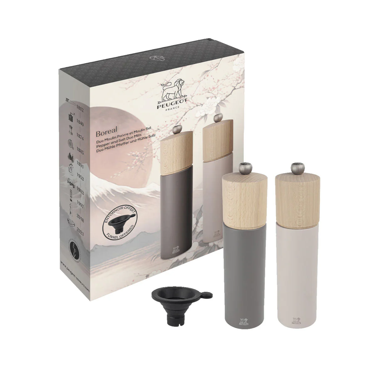 Peugeot Boreal Salt & Pepper Mill Pebble Grey/Petal Rose Set - Image 3